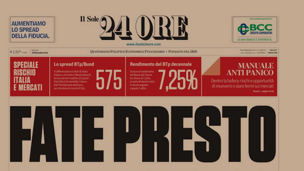 Roberto Napoletano – Fate Presto prima pagina fate presto